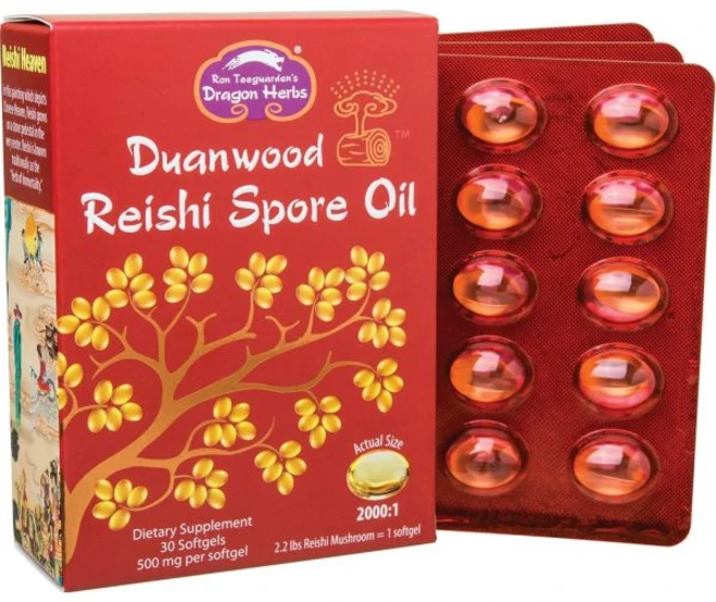 Dragon Herbs - Duanwood Reishi Spore Oil Softgel Capsules - 30 Softgels 500 mg Each, 1개, 30정 - 쿠팡