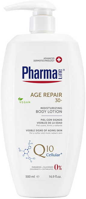 파마라인 에이지리페어 Q10 안티에이징 탄력 바디로션 판테놀 레티놀 시어버터 모공각화증 각질 고영양 코큐텐 고보습 리치, 1개, 500ml