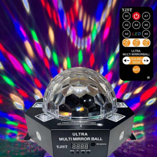 슈퍼울트라멀티밀러볼 6사이키 9색 미러볼 6비트 음향반응 4IN1 복합기 노래방조명, 울트라멀티밀러볼 가정 파티룸 사용(220전원코드 있슴)