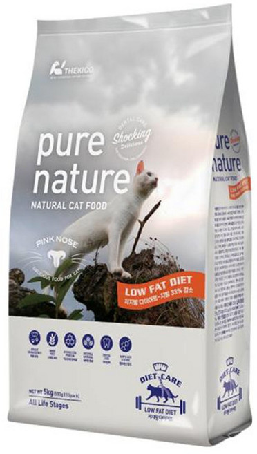 퓨어네이쳐 캣 그레인프리 고양이 다이어트 사료, 1개, 5kg, 가수분해닭