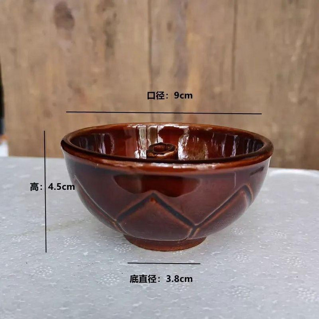 陶瓷老式油燈 復古佛燈神燈供佛寺廟酥油燈長明燈, 油燈碗送1米燈芯