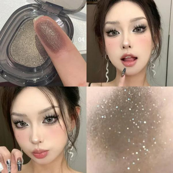 섀도우 글리터 펑크 스모키 블랙 메이크업 팔레트 메탈릭 다크 실버 하이 라이터 펄 브라운 안료 화장품, [04] 04, [03] 04