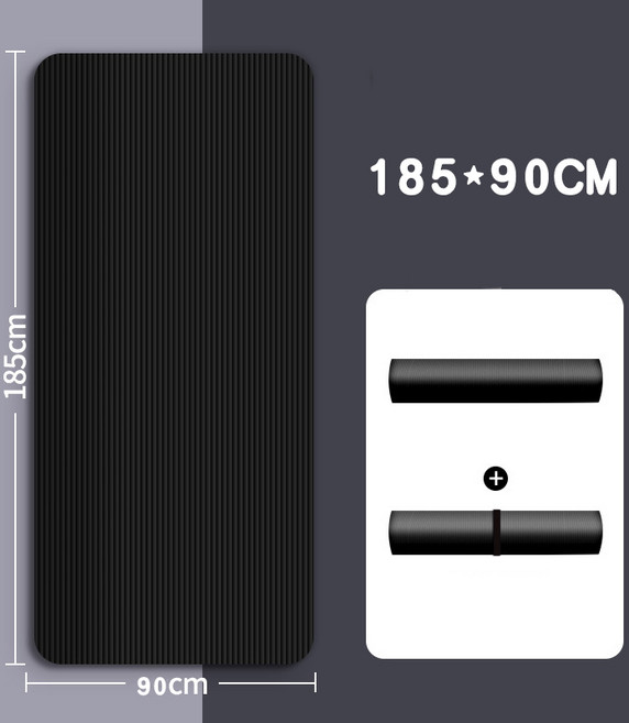 MBH 요가매트 두꺼운 NBR 필라테스 스트레칭 운동매트 15mm 미끄럼 방지 스포츠 매트 YHY, 1개, 블랙