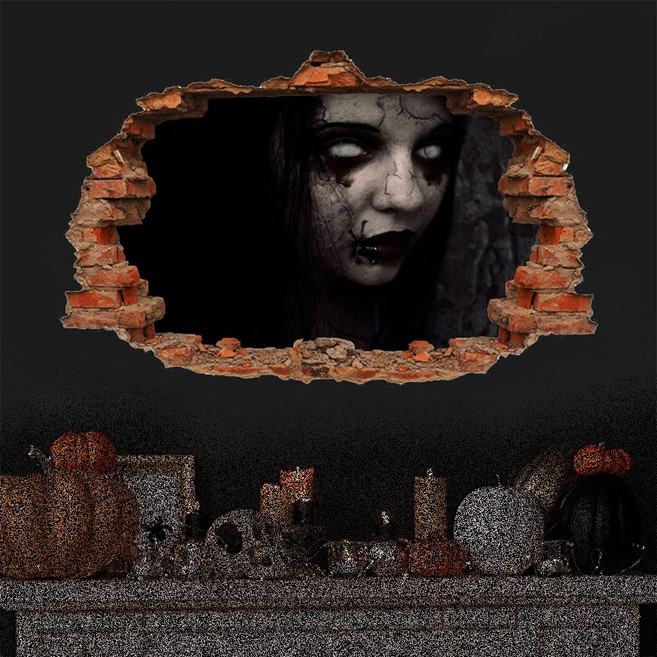 대형장식 할로윈장식스티커 해피할로윈 호러귀신 블러드 해골 손자국 발자국 할로윈 공포소품 데코장식 촬영데코용, 1개, 할로윈장식스티커-호러귀신(대형) 1장