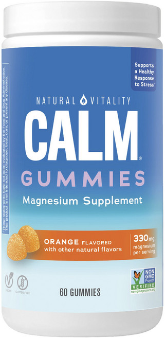 내츄럴바이탈리티 캄 마그네슘 330mg 오렌지 맛 구미, 1개, 60정