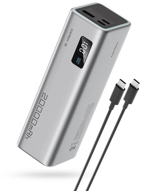 CUKTECH 酷態科 15號SE 100W 筆電行動電源 可上飛機 20000mAh, 國際＋中國標準版 (Wh+CCC), 灰色, PB200