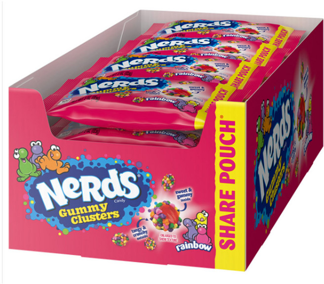 Nerds 너드 구미 클러스터 레인보우 츄이캔디, 85g, 12개