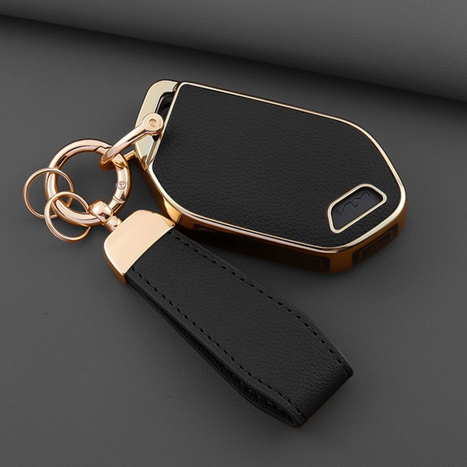 HAKO 소프트 가죽TPU 키케이스+키홀더 (기아호환), K-13, 블랙