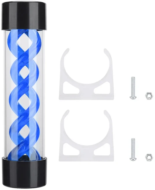 PC 컴퓨터 워터 쿨러 시스템용 수냉 탱크 저수지 원통형 물 3 홀 G1/4 내부 나사 200mm, 01 Blue