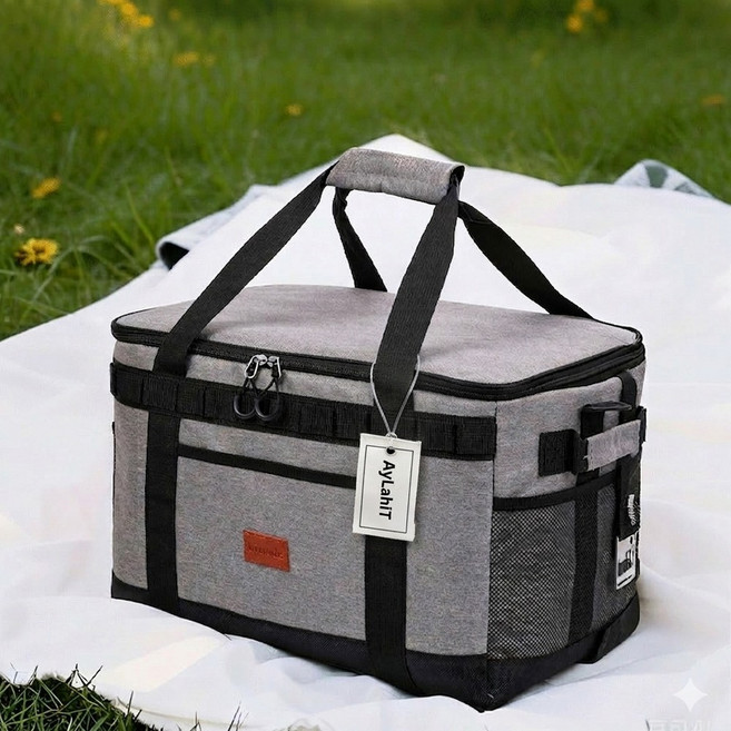 아일라잇 대용량 캠핑 피크닉 보냉백, 42L, 그레이