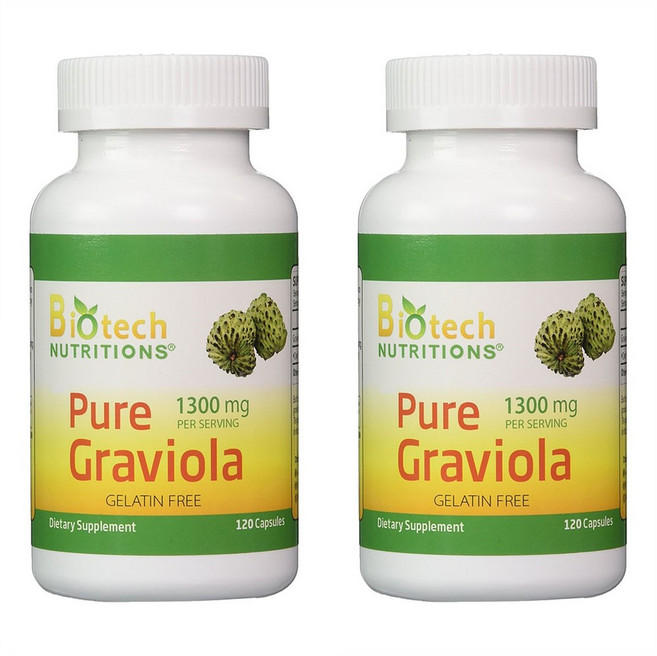 Biotech Nutritions Graviola 그라비올라 가시여지 1300mg 120정 2팩