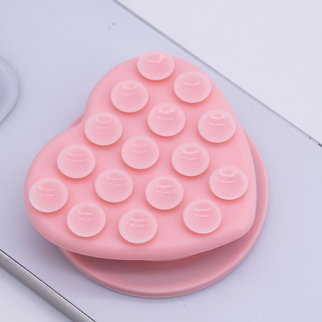 흡착 맥세이프 그립톡 핸드폰 거치대 실리콘 뽁뽁이 자석 마그네틱 흡착패드, 핑크, 1개