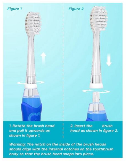 AT17 6PCS 어린이 칫솔 헤드 Seago 소닉 전동 교체 브러시 Ultral SoftSG-025, 01 빠른