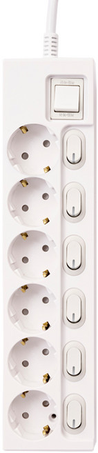 KD-TAP 국산 개별형 스위치 멀티탭 6구 고용량 콘센트 16A 안전 접지, 1개, 3m