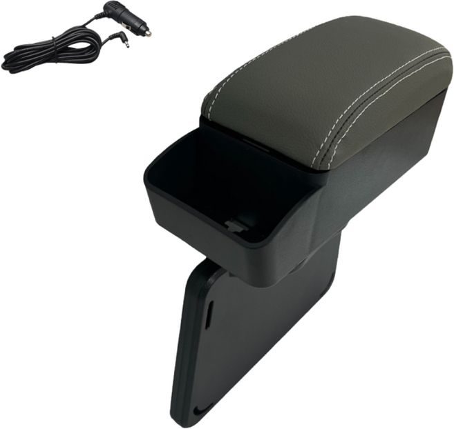 글라우벤 차량용 팔걸이 쿠션 사이드 콘솔 수납 포켓 자동차 틈새 막이 정리함, 그레이, 조수석