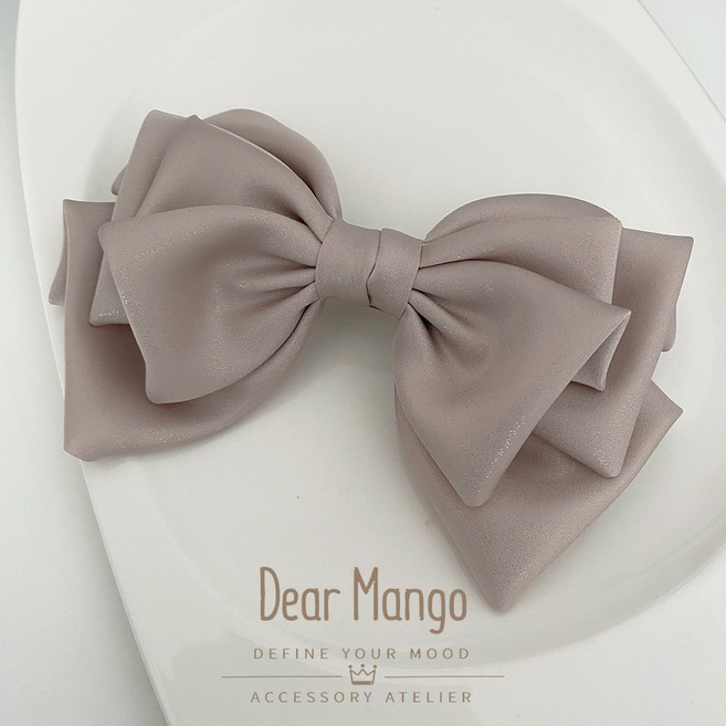 대왕리본핀 새틴 볼륨 3단 고급 리본 머리핀 국내제작 디어망고 샤를레