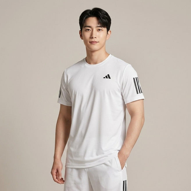 아디다스 클럽 테니스 클라이마쿨 3 스트라이프 티 반팔티 캐주얼 데일리 스포츠웨어