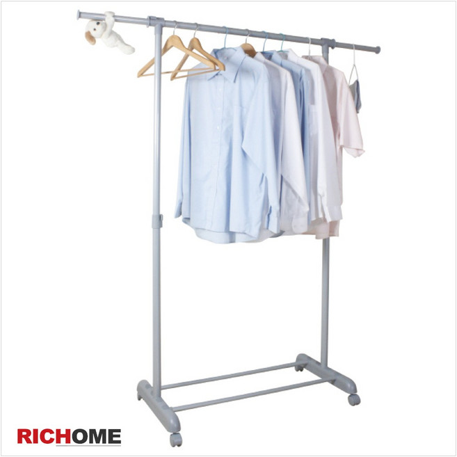 RICHOME 閃銀單桿伸縮衣架, 銀色