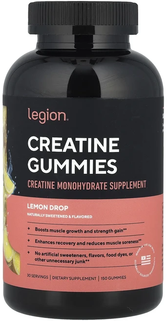 새해 건강을 선물하세요 Legion Athletics 크레아틴 구미젤리 레몬 드롭 구미젤리 150개 특별관리진행, LegionAthletics크레아틴구미젤리레몬드롭구미젤 - 쿠팡