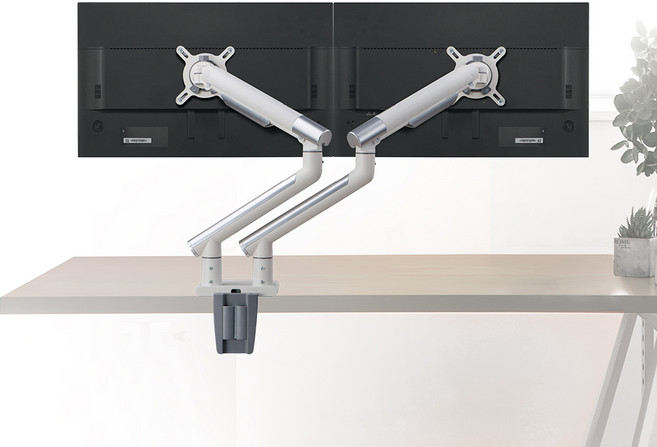 카멜 모니터암 CA2D 듀얼 모니터거치대 이지밸런스 /USB 옵션 가능, 그레이 USB kit, 1개