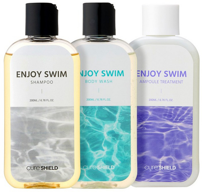 인조이스윔 수영장 샴푸 트리트먼트 바디워시 염소 냄새 제거 수영 클리닉 세트 200ml, 썬 제스트(오리지널)set+트리트먼트, 1개