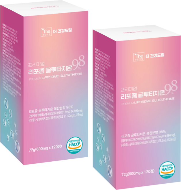 더건강드림 리포좀 글루타치온 98% 600mg, 2박스, 120정