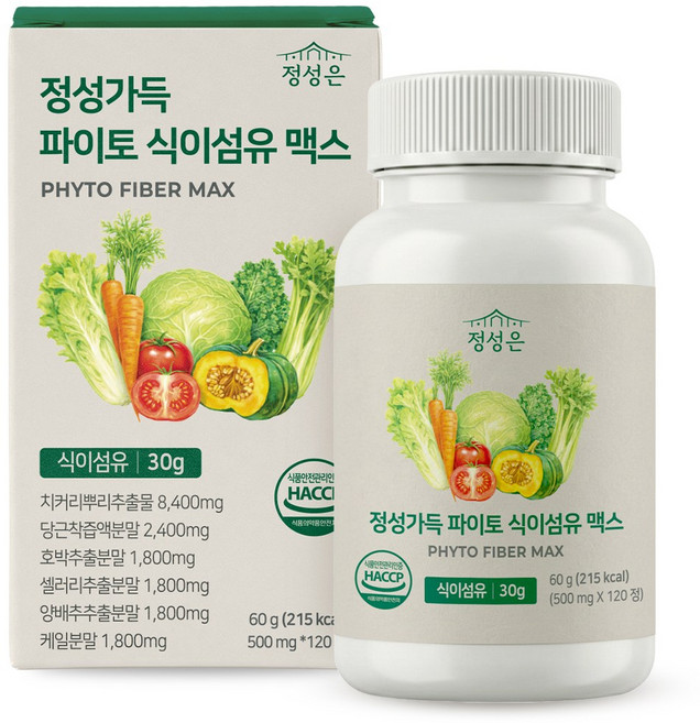 정성가득 파이토 식이섬유 정 30g 맥스, 1개, 120정