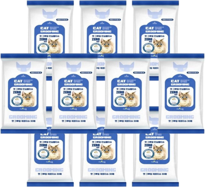 닥터티슈 고양이 그루밍 제로 안심 물티슈, 30개입, 10개