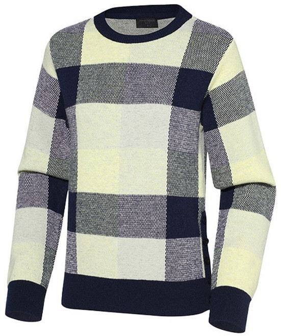 카카오프렌즈골프 여성 울소재 블록 체크 니트_354658490