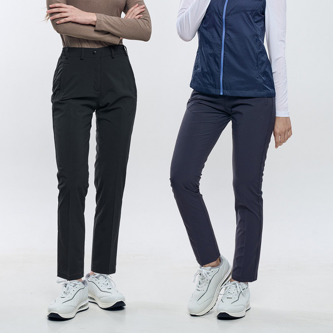 <스타일랑> (1+1) 여성 스판 벨트 바지 / 옆밴딩 멀티 팬츠