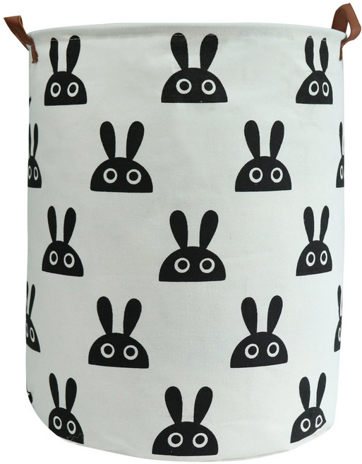 하늬통상 원형 장난감바구니 빨래바구니 수납바구니, 토끼, 1개