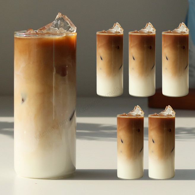 BESTAR 홈카페 투명 내열유리컵 430ml, 6개