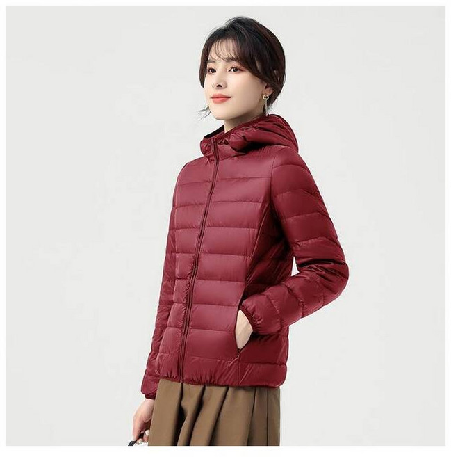 連帽輕薄羽絨外套女：防風保暖、大碼羽絨服、冬季外套、韓版時尚百搭