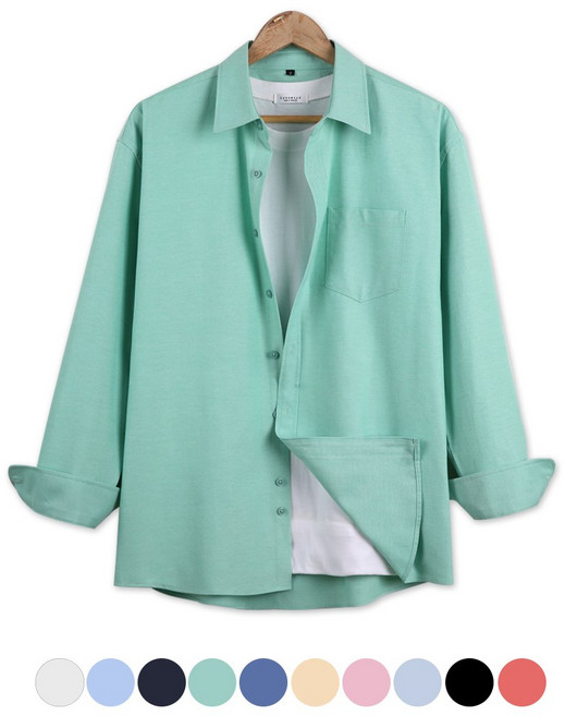 오버나인 남자 남성 루즈핏 옥스포드 남방 코튼 탄탄핏 셔츠