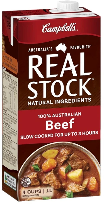 호주 캠벨 네츄럴 액상 리얼 비프 스톡 Campbell's Real Stock Beef Stock, 1개, 1L - 쿠팡