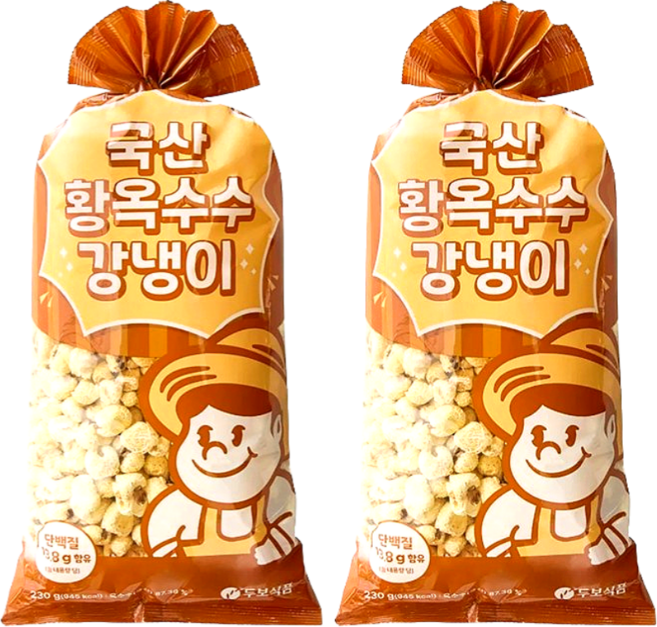 동서제과 국산 황옥수수 강냉이, 230g, 2개