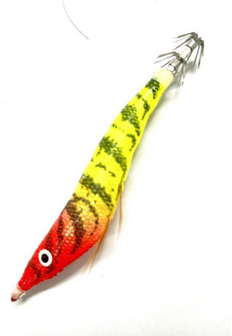 天龍透抽蝦 10.7cm/8g, 紅頭黃, 1個