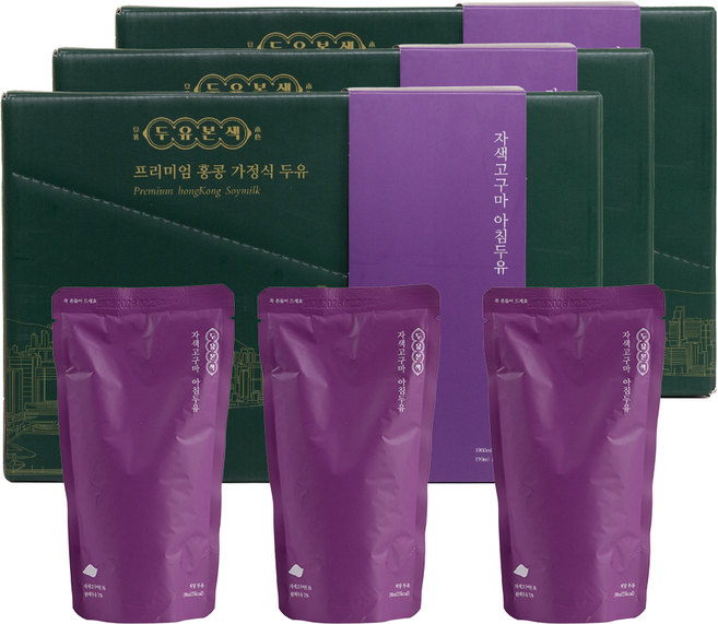 두유본색 식사대용 국산콩 무가당 자색고구마 두유, 30개, 190ml