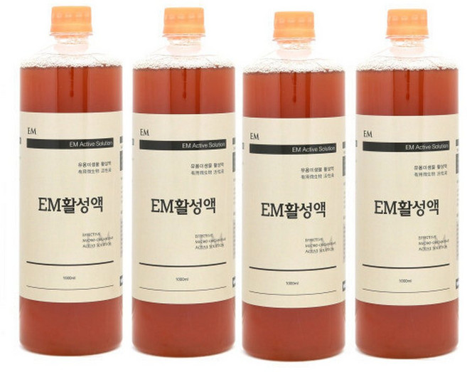 EM활성액 이엠활성액 발효액 1리터 4병, 4개, 1L