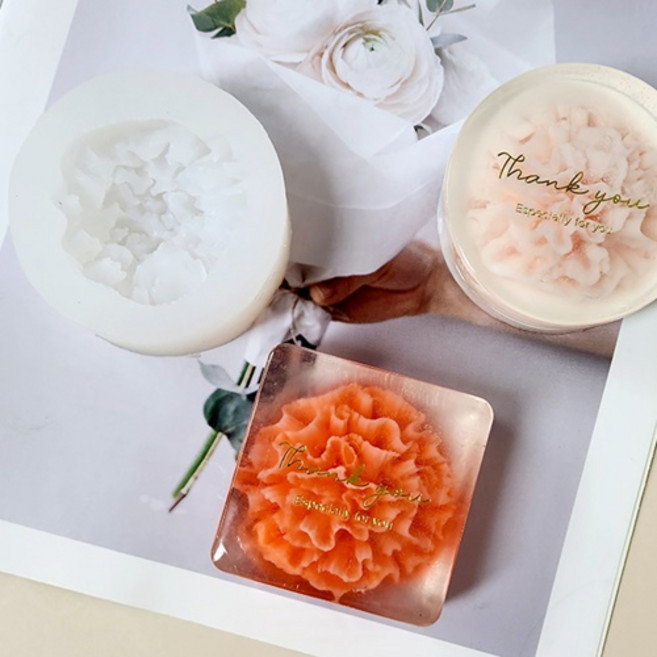 실리콘 몰드 틀 - 셔링 카네이션 1구 3개