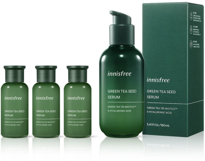 이니스프리 그린티 씨드 세럼 세트 160ml + 90ml 코스트코 대용량 30ml 휴대용, 1개, 250ml