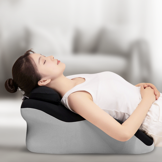 YOPENCE 엎드려 자는 베개 역류성 식도염 역류방지 베개 메모리폼 다리베개 등받이 쿠션 겸용, 1개, 블랙X그레이