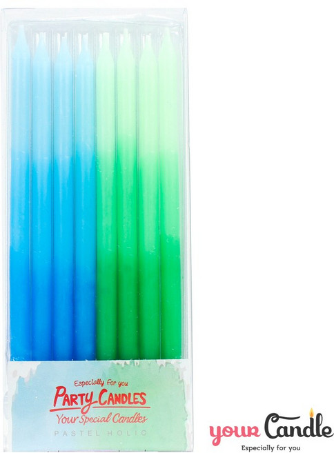 유어캔들 생일초 슬림스틱 워터컬러, 블루/그린, 1팩