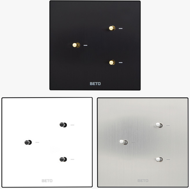 베토 모던 토글 스위치 3구 1로 단로 2개용 블랙 실버 화이트 빈티지 조명 전등 인테리어, 1개