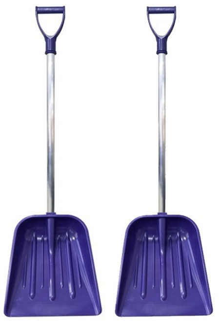 용품시티 눈삽 제설도구 겨울 눈치우는 알루미늄 자루 삽 PVC 재설 작업 장비 거름 밀대, 2개