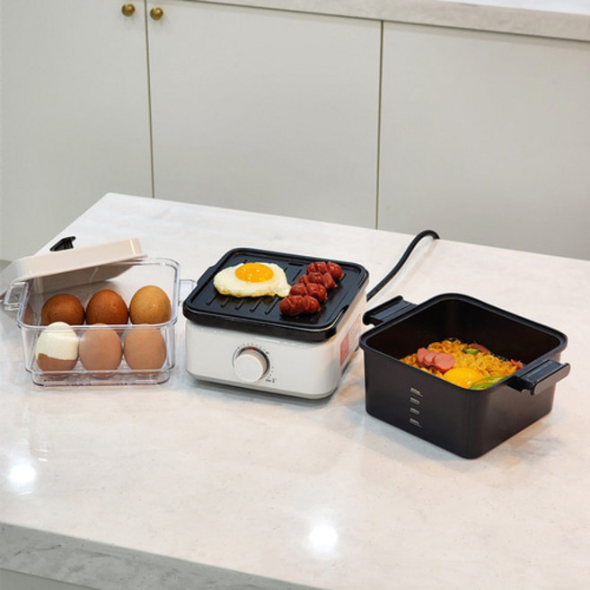 3in1 다용도 멀티쿠커 1인용 소형 전기 냄비 포트 계란삶는 그릴