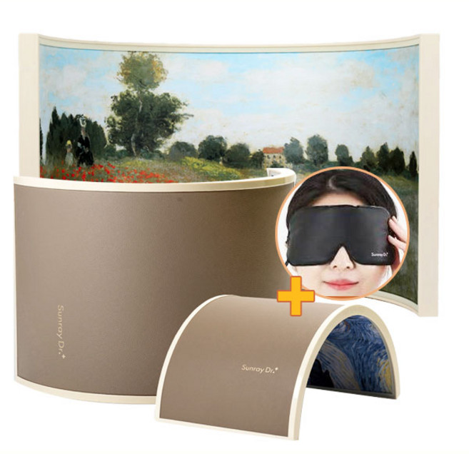 [아이패치증정] KC인증 썬레이닥터 큐어돔 원적외선 인조가죽 돔사우나 대형+소형 세트구성, 03.세트_[명화] 양귀비꽃