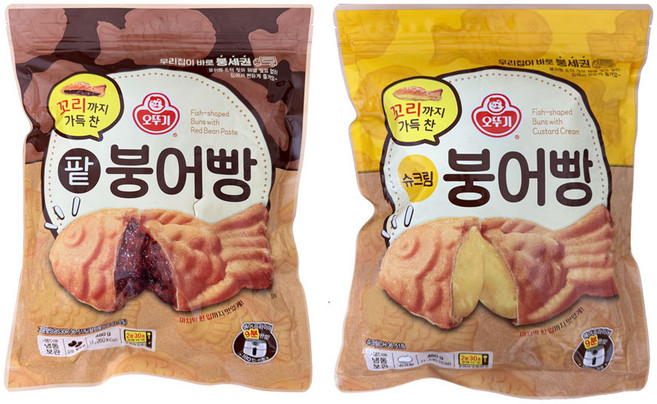 오뚜기 팥 붕어빵 + 슈크림 붕어빵, 1세트, 960g