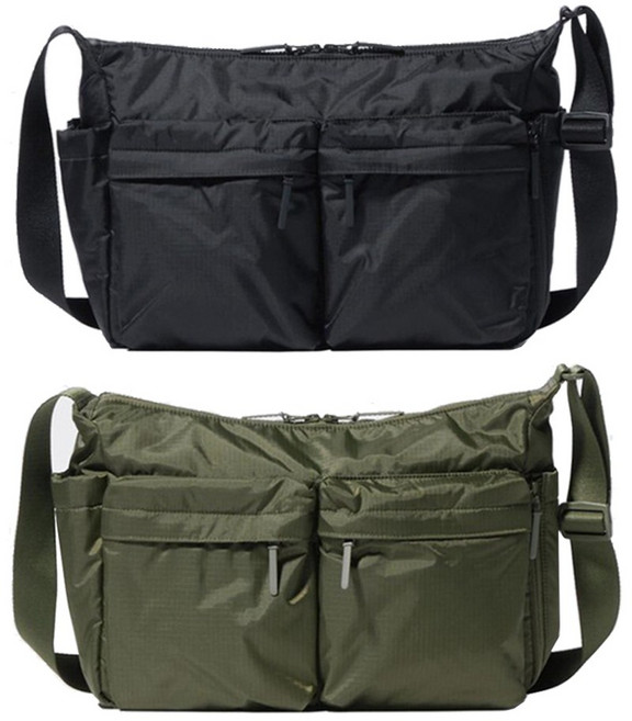 유니클로 멀티 포켓 숄더백 올리브 블랙