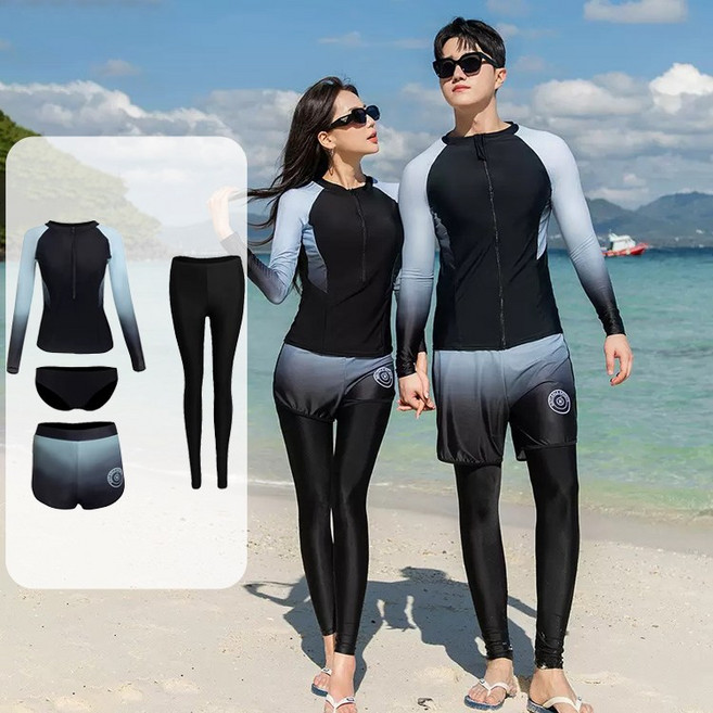 큰귀멍멍 남녀 래쉬가드 상하의 풀세트 긴팔 수영복 비치웨어